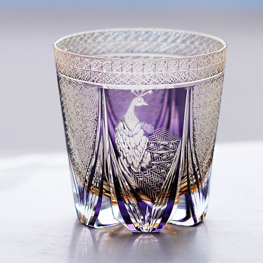 Hand-carved glass cup