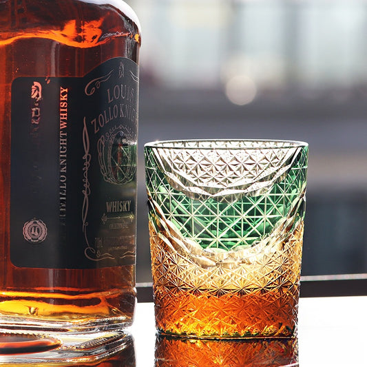 Hand-carved glass cup