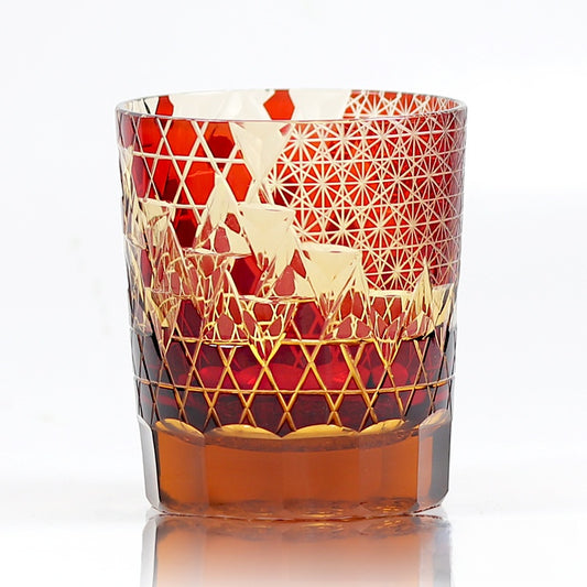 Hand-carved glass cup