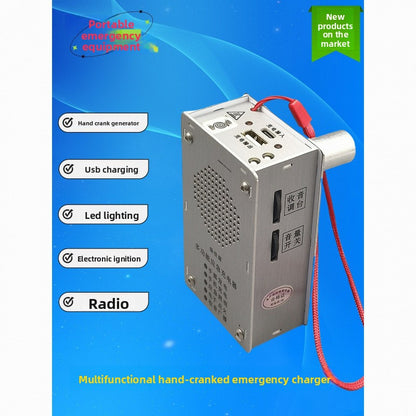 Hand-crank emergency charger