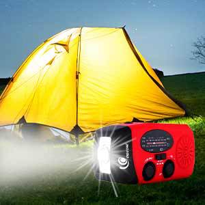 Hand-crank solar-powered radio