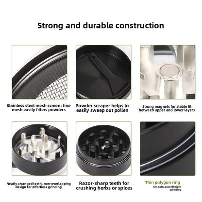 Hand Crank Zinc Alloy Tobacco Grinder