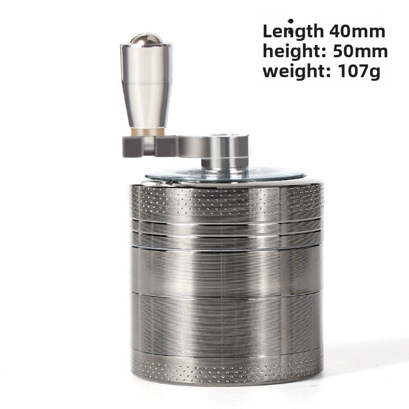 Hand Crank Zinc Alloy Tobacco Grinder
