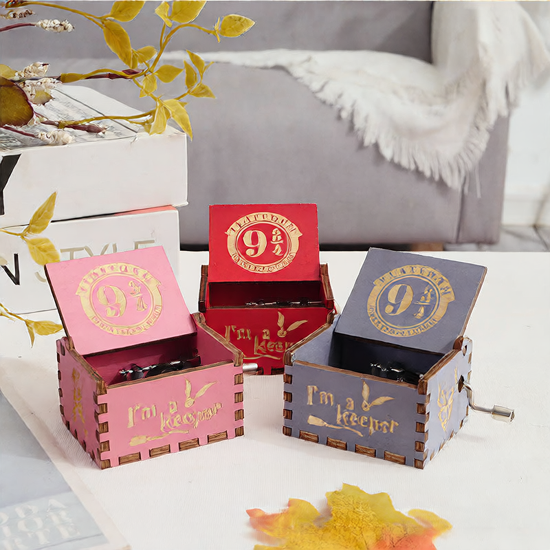 Hand cranked music box