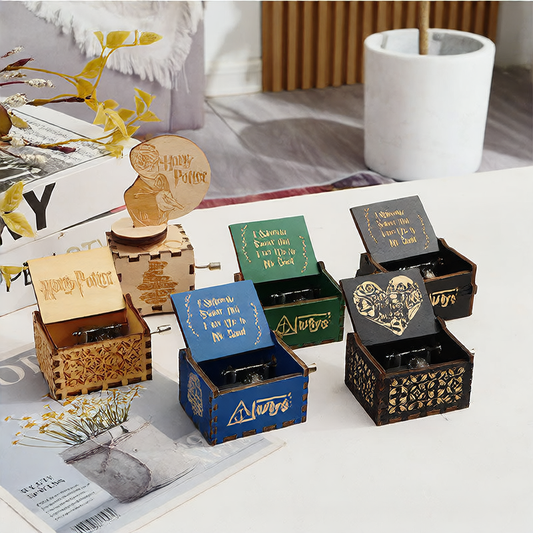 Hand cranked music box
