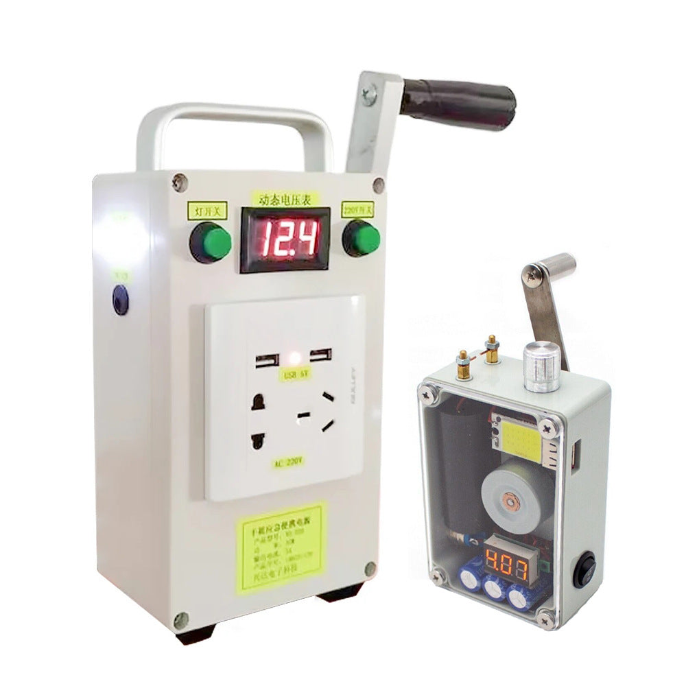 Hand-Cranked Outdoor Power Supply with 220V AC and USB Ports