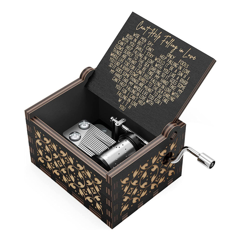 Hand-Cranked Wooden Music Box