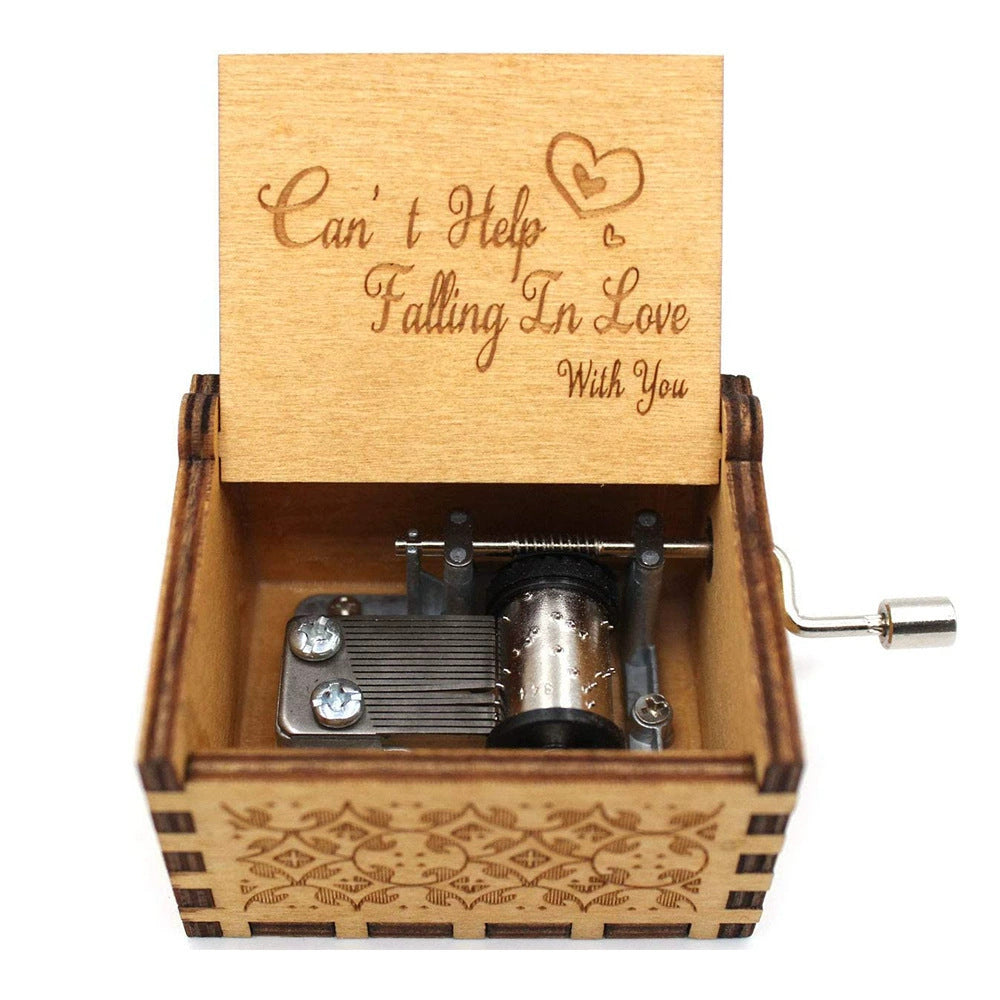 Hand-Cranked Wooden Music Box