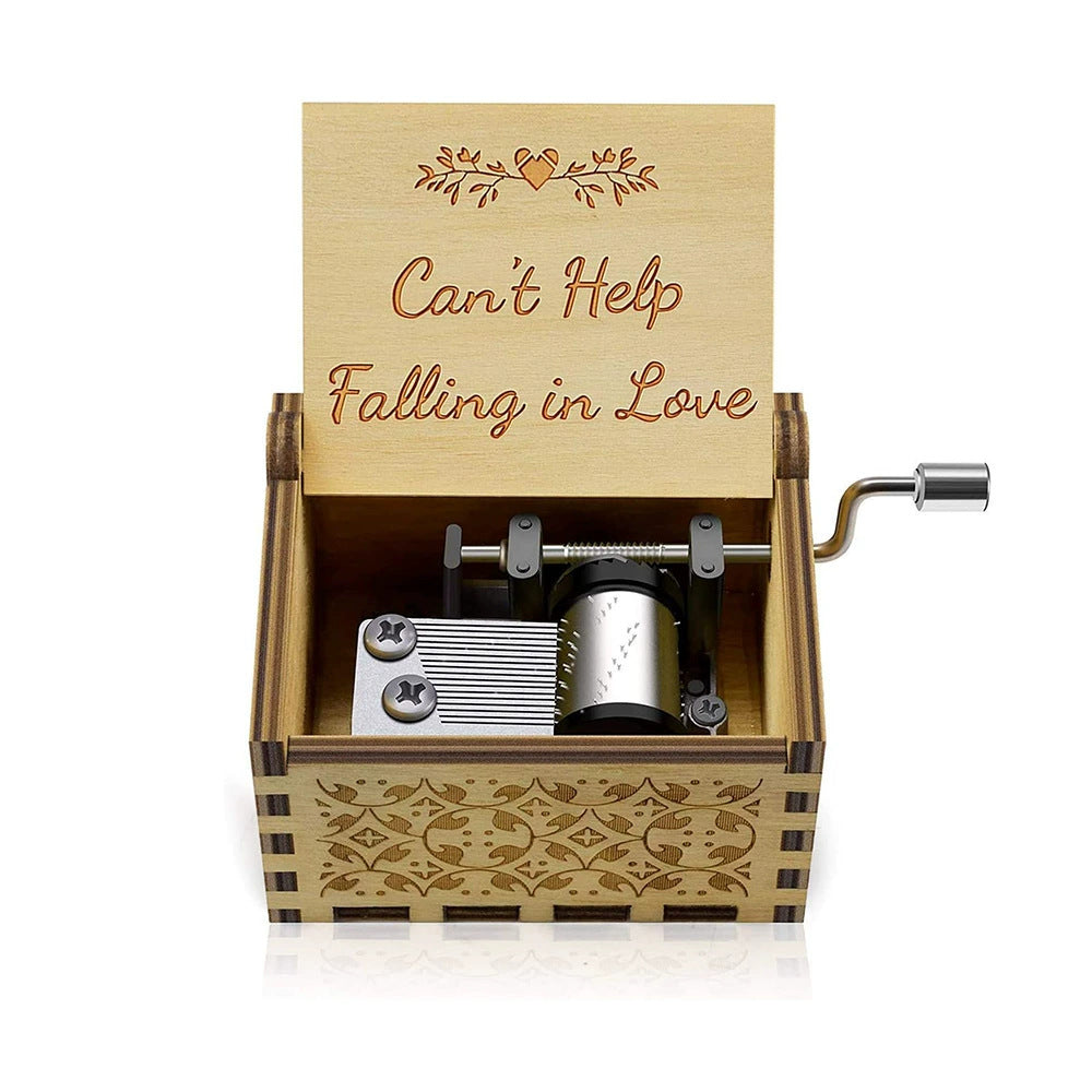 Hand-Cranked Wooden Music Box