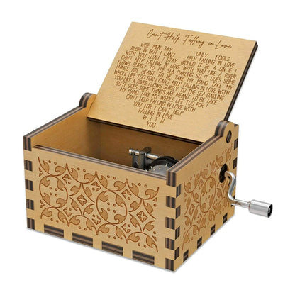Hand-Cranked Wooden Music Box