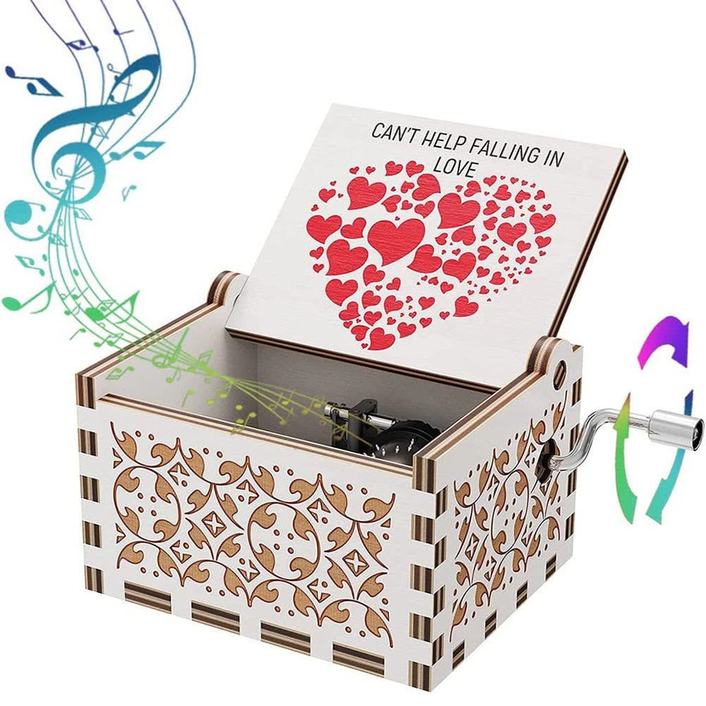 Hand-Cranked Wooden Music Box