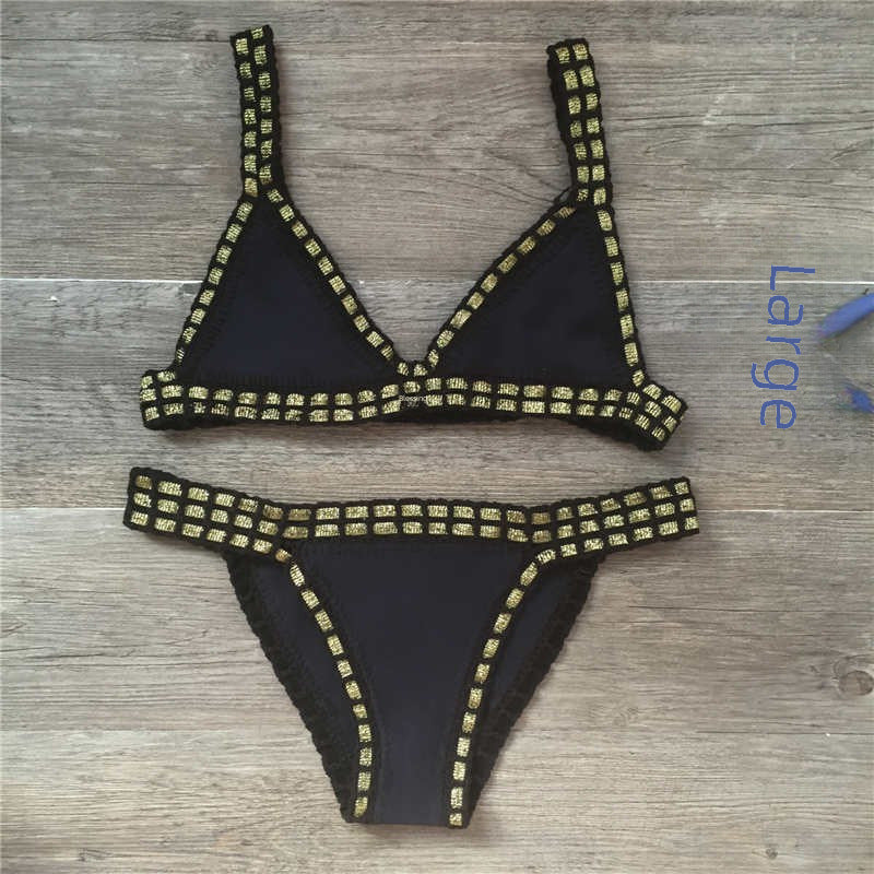 Hand-crocheted bikini swimsuit set