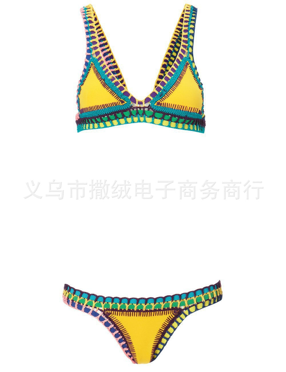 Hand-crocheted bikini swimsuit set