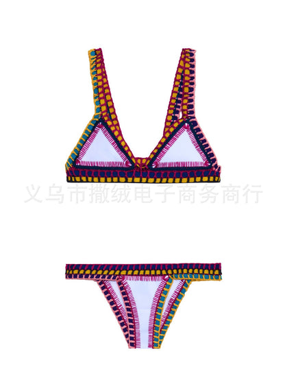 Hand-crocheted bikini swimsuit set
