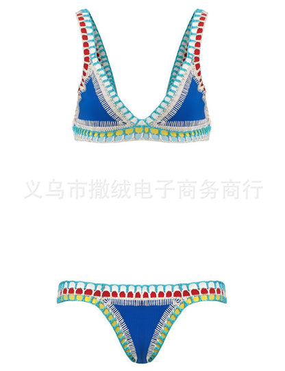 Hand-crocheted bikini swimsuit set