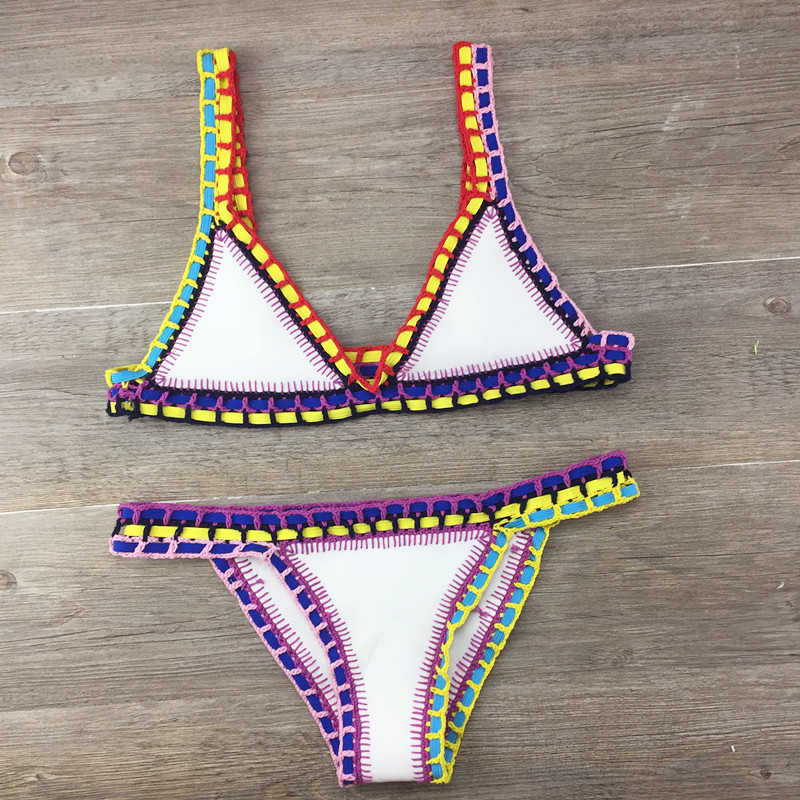 Hand-crocheted bikini swimsuit set