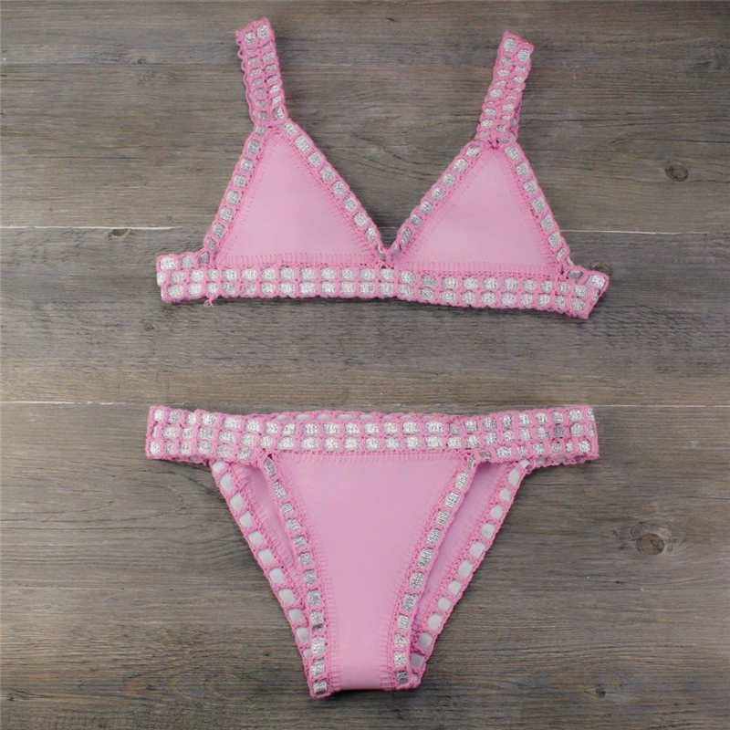 Hand-crocheted bikini swimsuit set