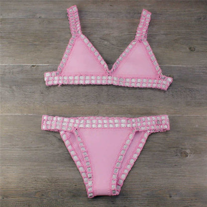 Hand-crocheted bikini swimsuit set
