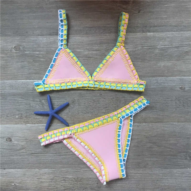 Hand-crocheted bikini swimsuit set