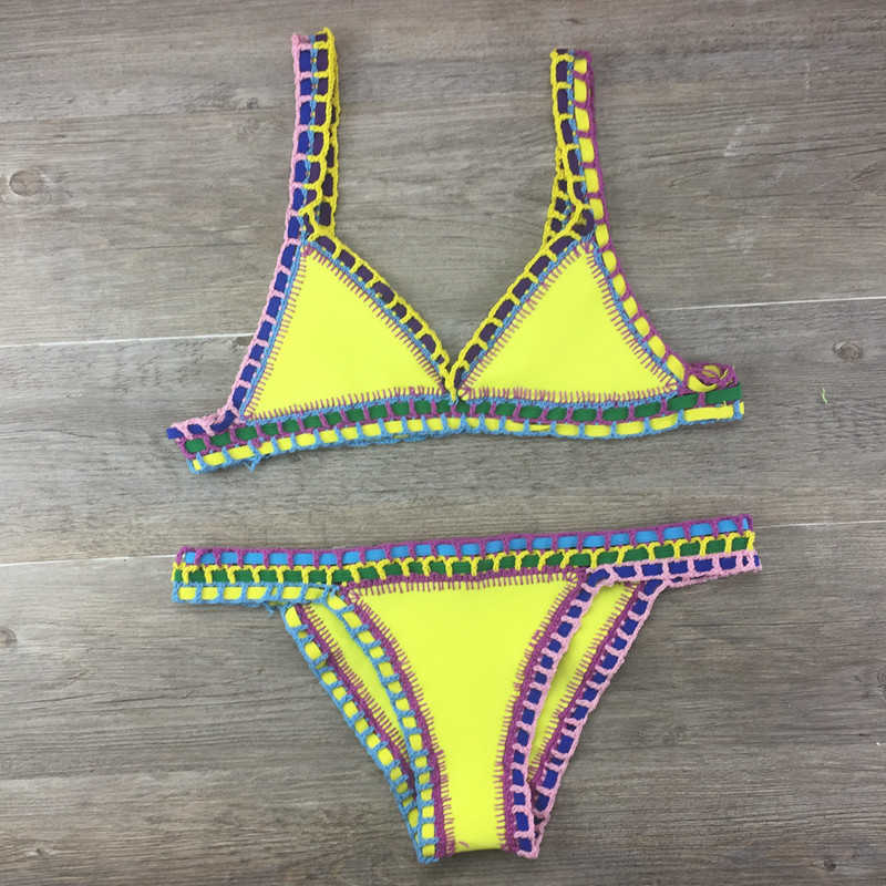 Hand-crocheted bikini swimsuit set