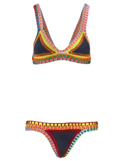 Hand-crocheted bikini swimsuit set