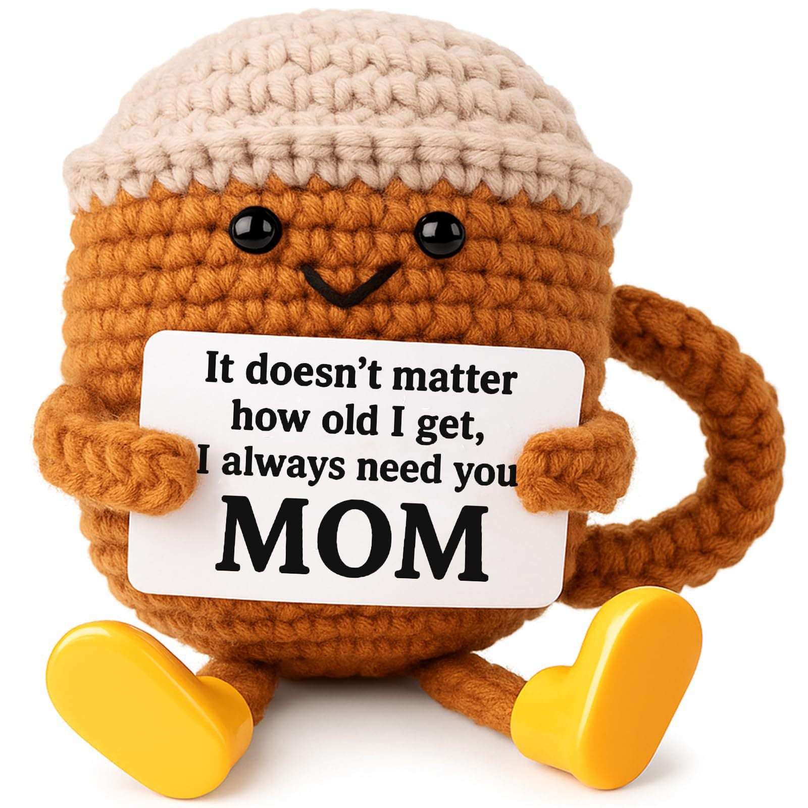 Hand-Crocheted Coffee Cup Doll with Long Legs
