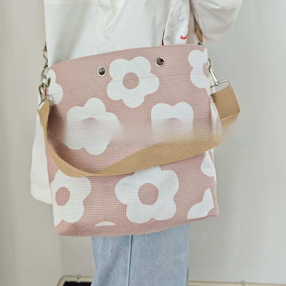 Hand-Crocheted Floral Tote Bag