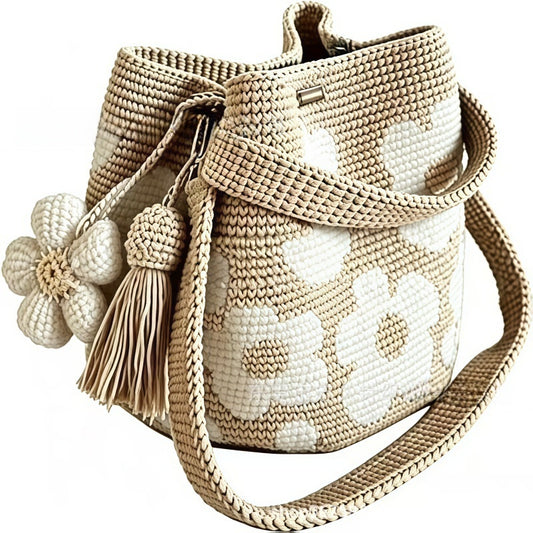 Hand-crocheted Flower Bag