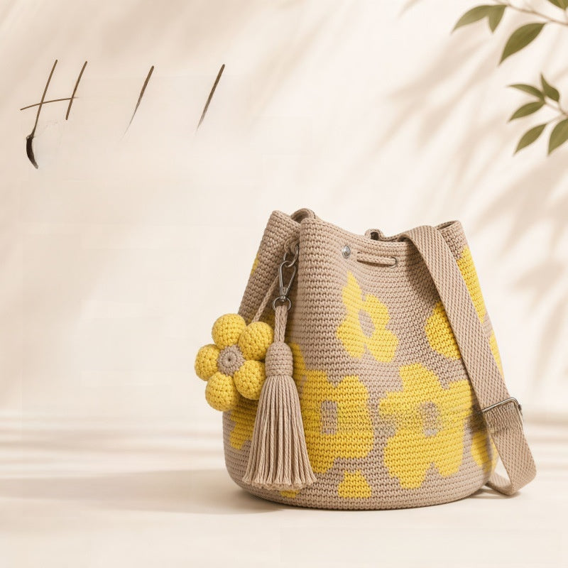 Hand-crocheted Flower Bag
