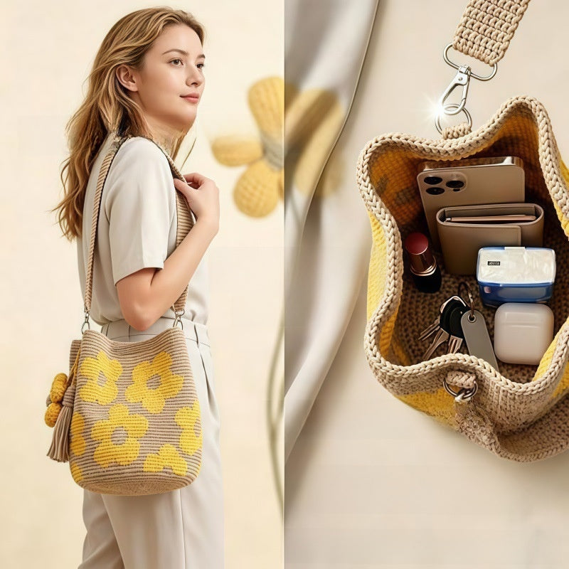 Hand-crocheted Flower Bag