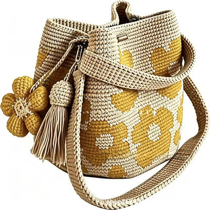 Hand-crocheted Flower Bag