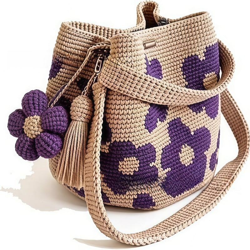 Hand-crocheted Flower Bag