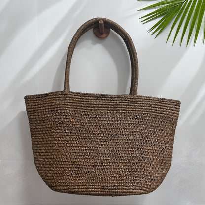 Hand-Crocheted Raffia Tote Bag