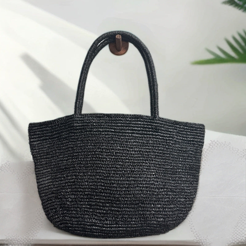 Hand-Crocheted Raffia Tote Bag