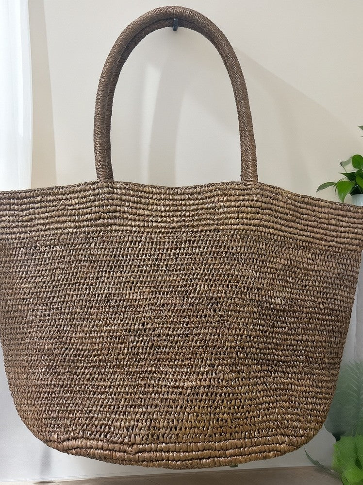 Hand-Crocheted Raffia Tote Bag