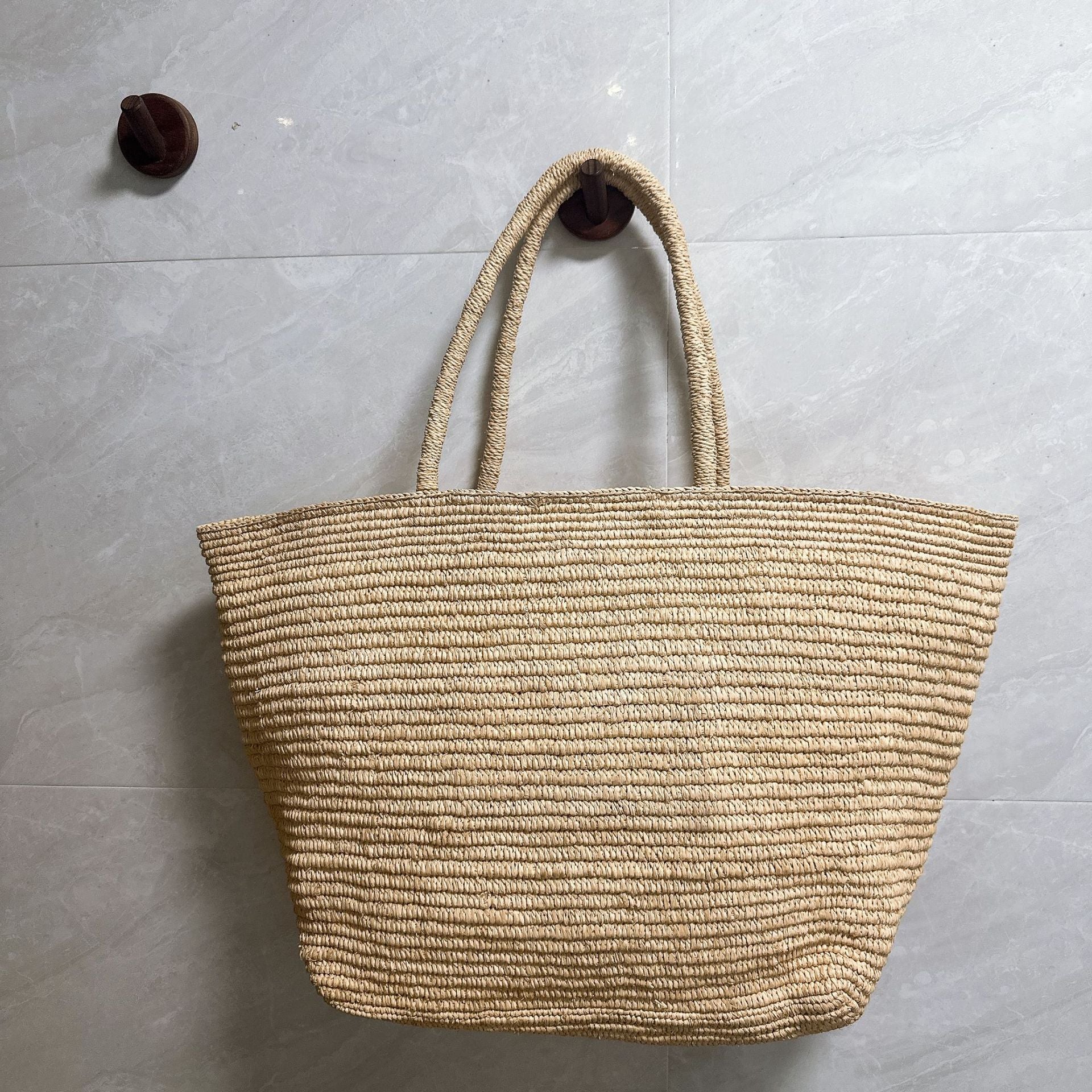Hand-Crocheted Raffia Tote Bag
