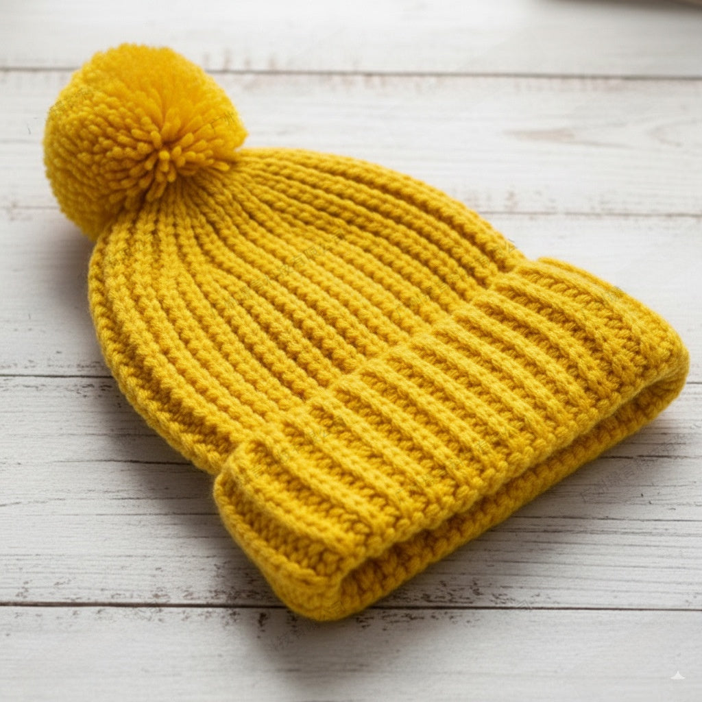 Hand Embroidered Kids Knitted Winter Hat