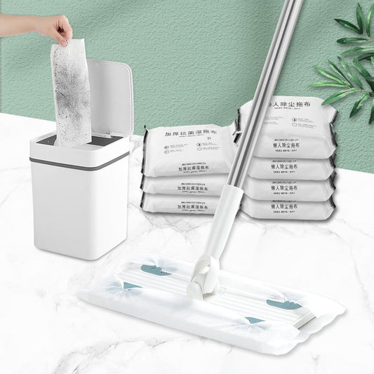Hand-free flat mop