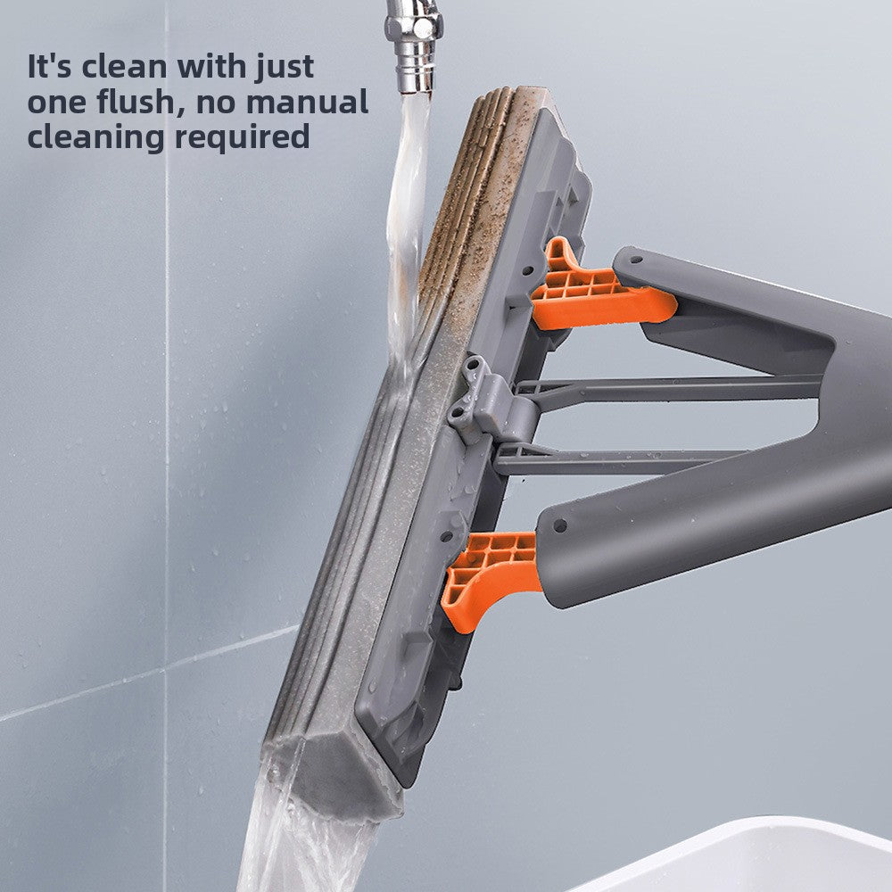 Hand-free sponge mop
