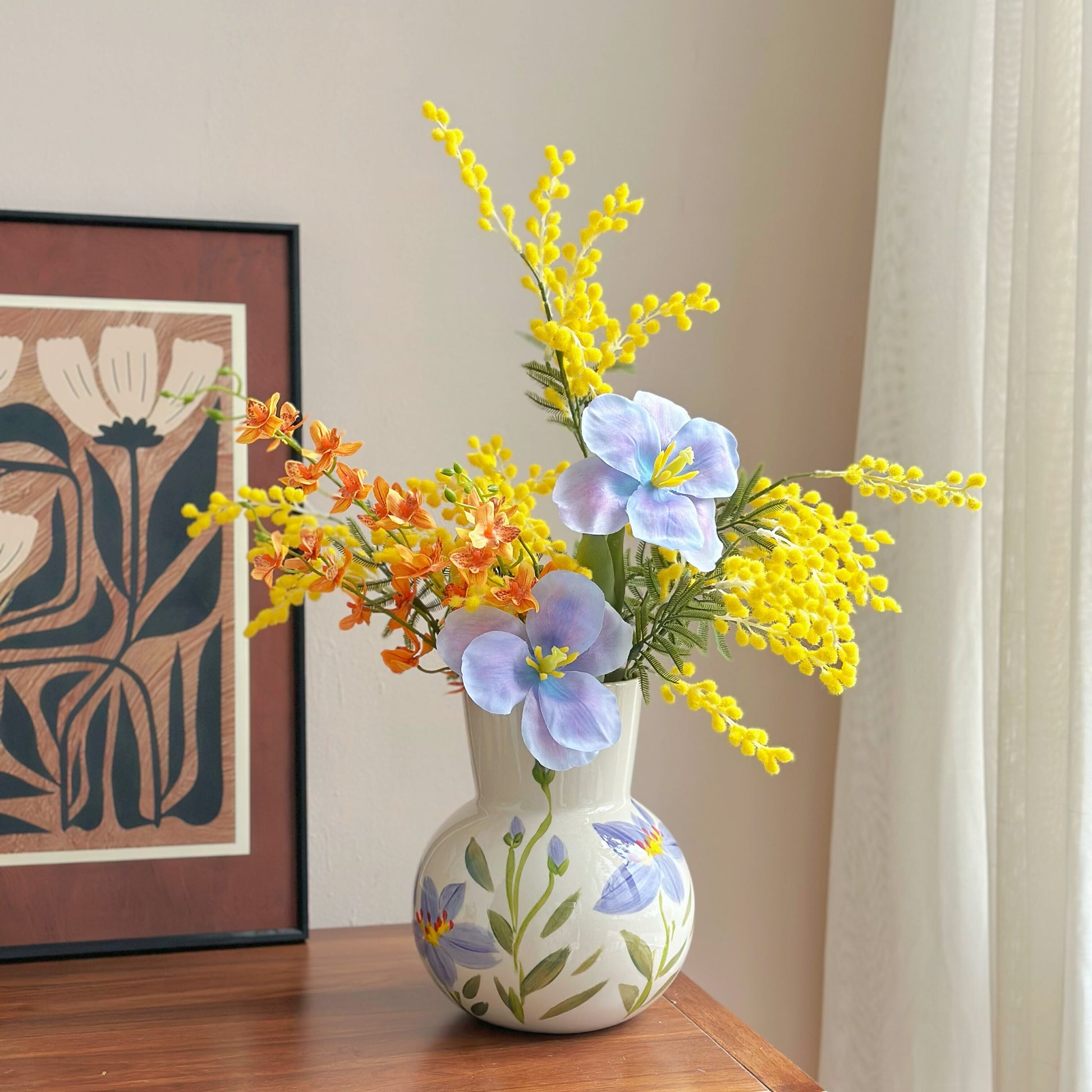 Hand Painted Ceramic Flower Vase