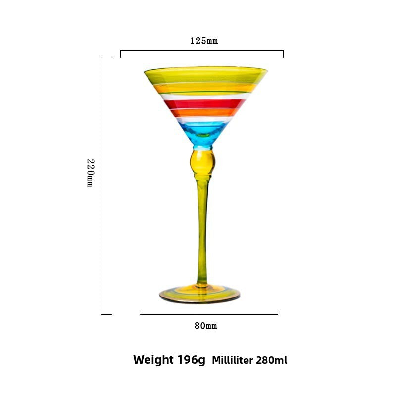 Hand-Painted Crystal Cocktail Glass Retro Goblet