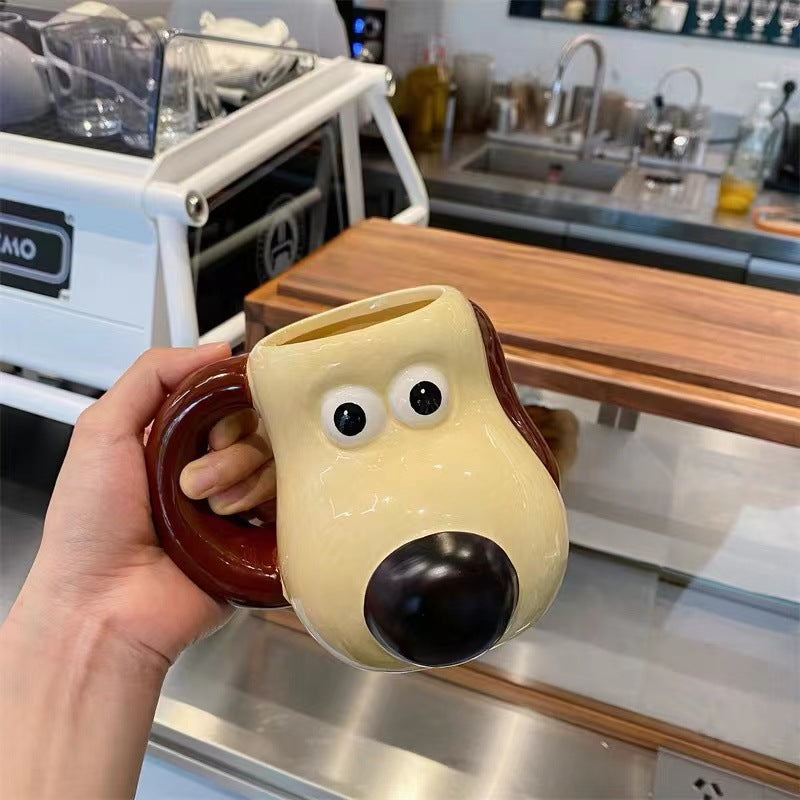 Hand-painted Palm Dog ceramic mug