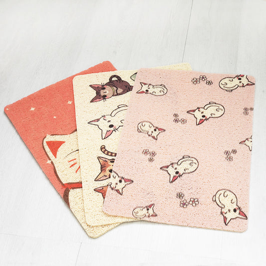 Hand-Painted PVC Pet Litter Control Mat