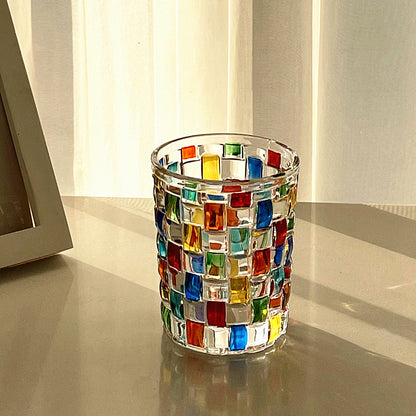 Hand-Painted Textured Glass Drinking Cups
