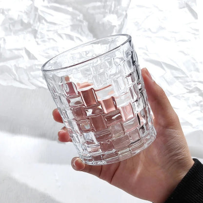 Hand-Painted Textured Glass Drinking Cups