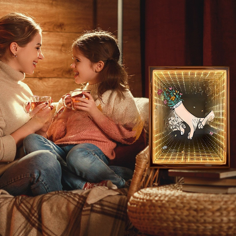 Hand-Pull Mirror Lamp with Light