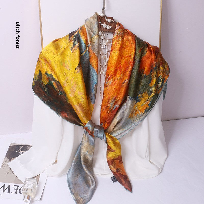 Hand-Rolled Mulberry Silk Square Scarf