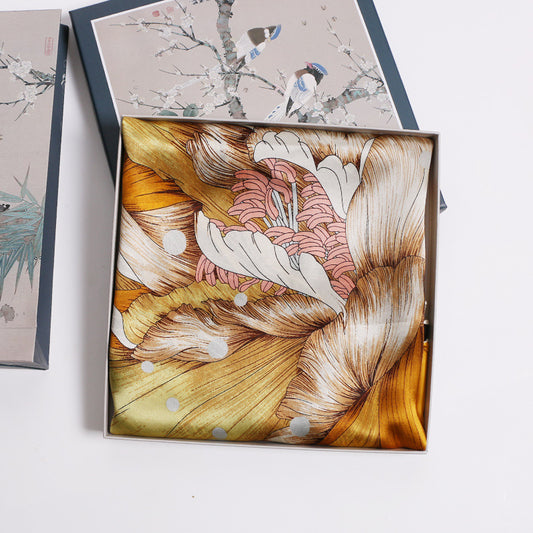 Hand-Rolled Mulberry Silk Square Scarf