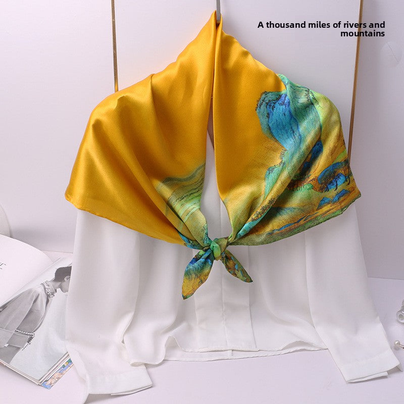 Hand-Rolled Mulberry Silk Square Scarf