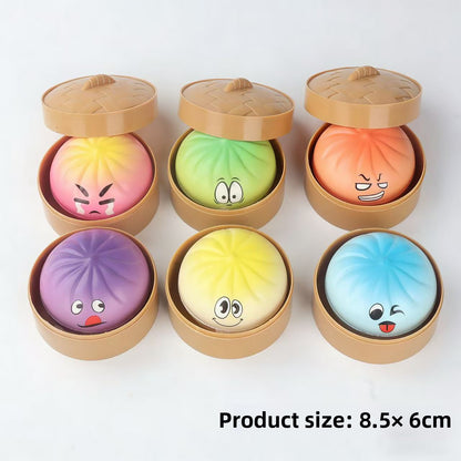 Hand-squeezed stress-relief bun toy with slow rebound